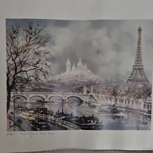 Parisian Landscape Art Print with Eiffel Tower